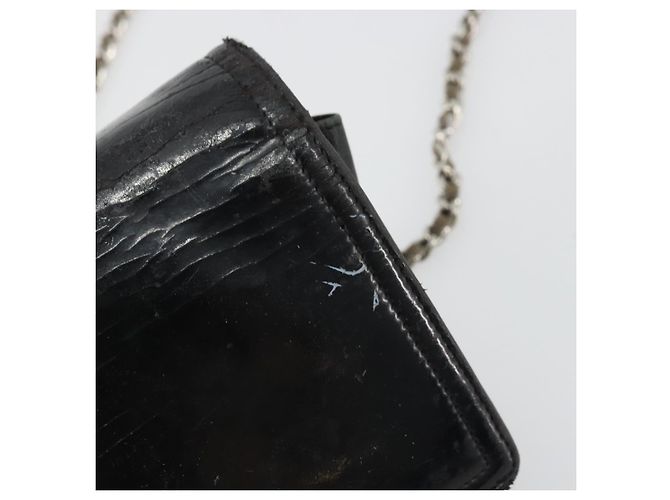 CHANEL COCO Mark Chain Shoulder Bag Patent leather Black Silver CC - vista 14