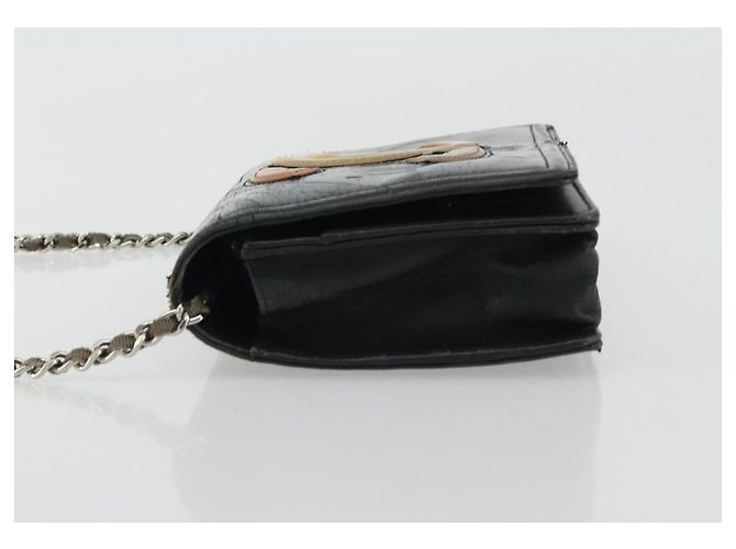 CHANEL COCO Mark Chain Shoulder Bag Patent leather Black Silver CC - vista 5
