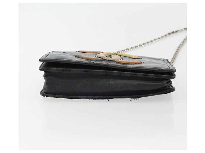 CHANEL COCO Mark Chain Shoulder Bag Patent leather Black Silver CC - vista 9