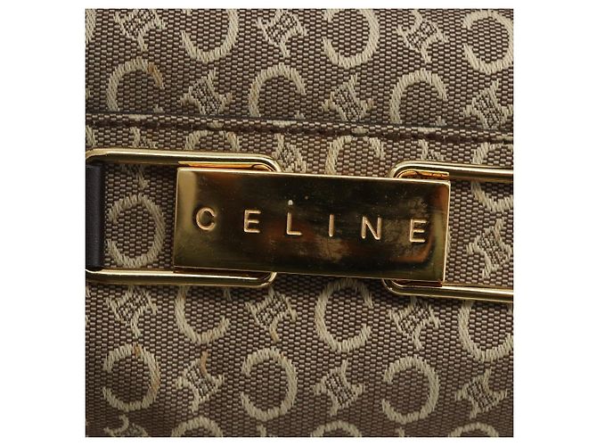 Céline CELINE C Macadam Canvas Hand Bag Leather Beige Gold - vista 14