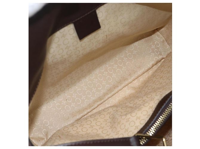 Céline CELINE C Macadam Canvas Hand Bag Leather Beige Gold - vista 16