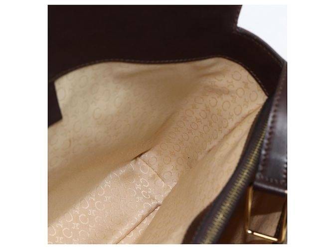 Céline CELINE C Macadam Canvas Hand Bag Leather Beige Gold - vista 17
