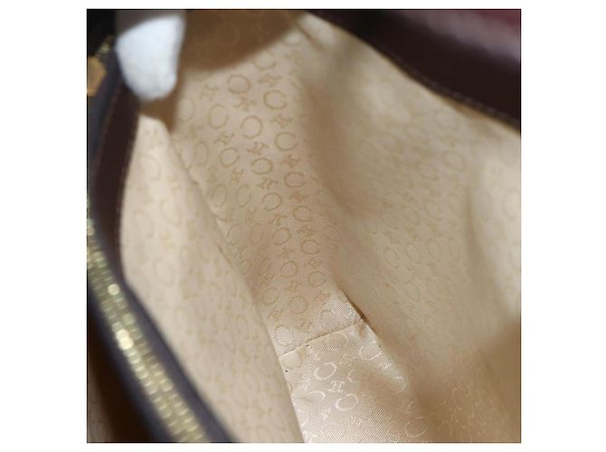 Céline CELINE C Macadam Canvas Hand Bag Leather Beige Gold - vista 18