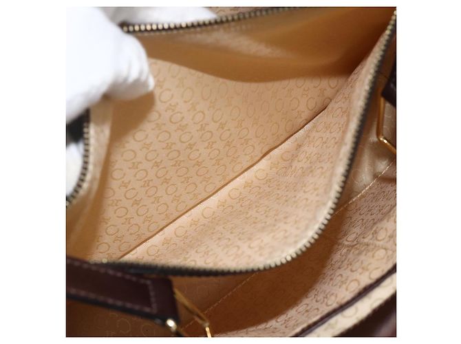Céline CELINE C Macadam Canvas Hand Bag Leather Beige Gold - vista 20