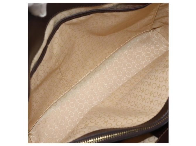 Céline CELINE C Macadam Canvas Hand Bag Leather Beige Gold - vista 21