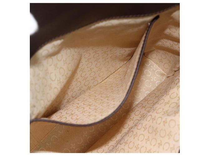 Céline CELINE C Macadam Canvas Hand Bag Leather Beige Gold - vista 22