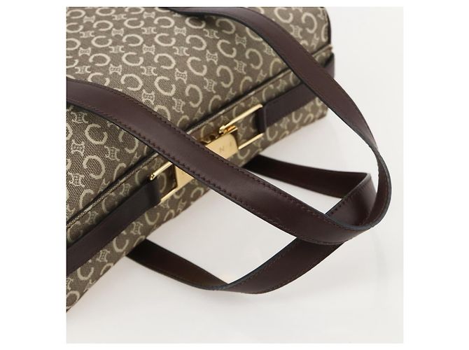 Céline CELINE C Macadam Canvas Hand Bag Leather Beige Gold - vista 7