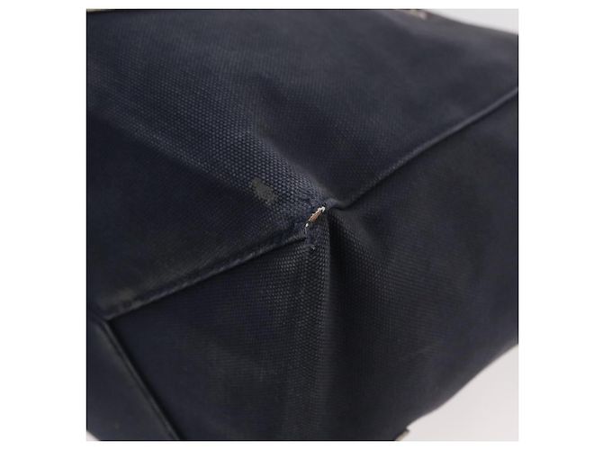 CHANEL Choco Bar Chain Tote Bag No5 Canvas Navy Silver CC - vista 16
