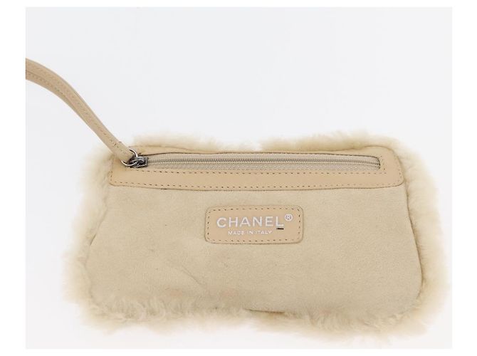 CHANEL Choco Bar Chain Tote Bag Mouton Ivory Silver CC - vista 19