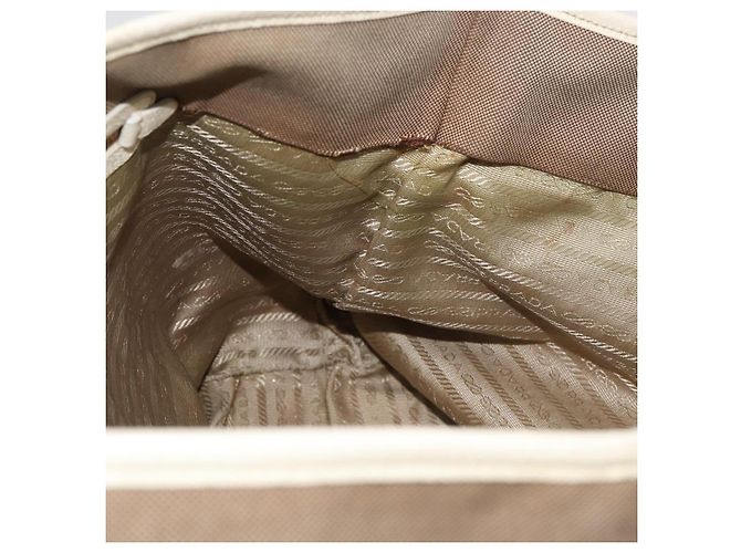 PRADA Tote Bag Canvas Beige Gold - vista 18