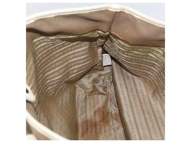 PRADA Tote Bag Canvas Beige Gold - vista 19