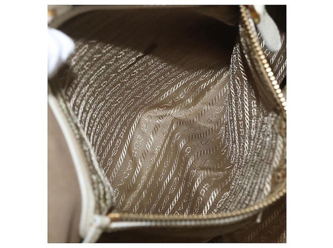 PRADA Tote Bag Canvas Beige Gold - vista 21