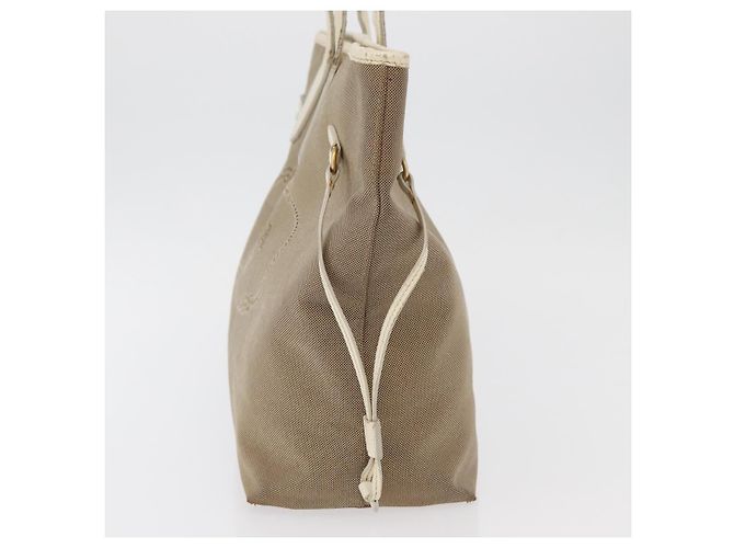 PRADA Tote Bag Canvas Beige Gold - vista 3