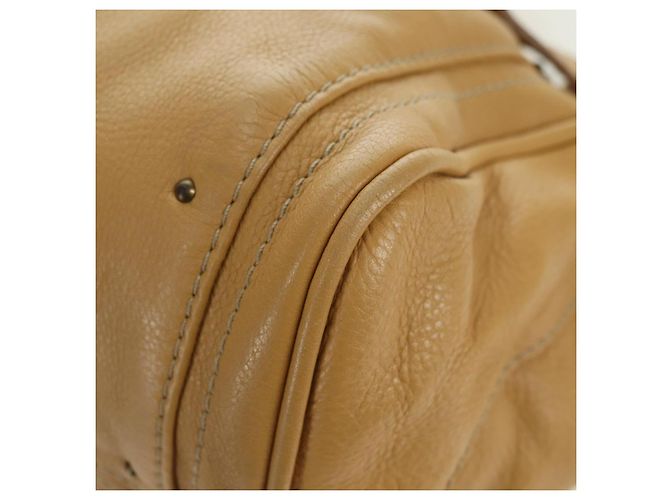 Chloé Sac à main Chloe Paddington en cuir beige or argent - vue 11