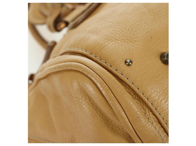 Chloé Sac à main Chloe Paddington en cuir beige or argent - vue 12
