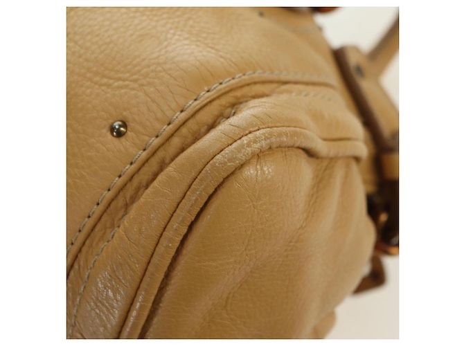 Chloé Sac à main Chloe Paddington en cuir beige or argent - vue 13