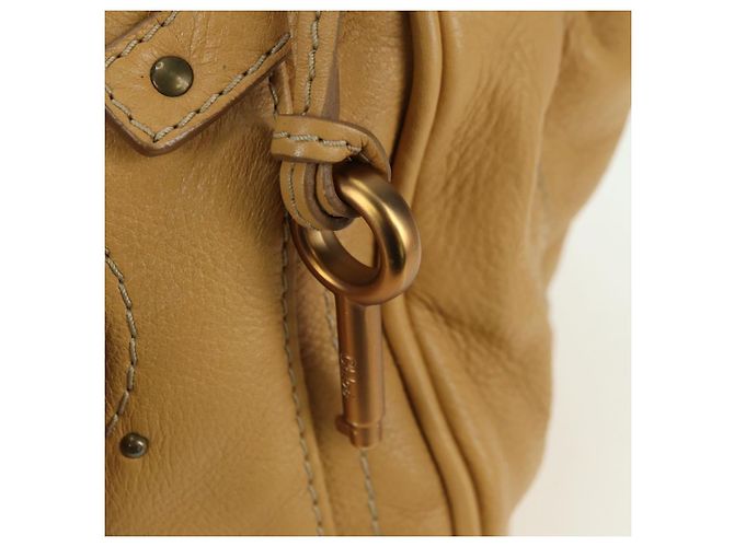 Chloé Sac à main Chloe Paddington en cuir beige or argent - vue 15
