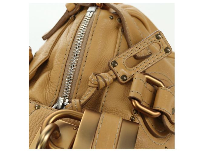 Chloé Sac à main Chloe Paddington en cuir beige or argent - vue 16