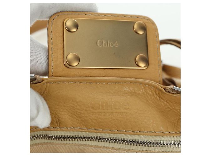 Chloé Sac à main Chloe Paddington en cuir beige or argent - vue 17