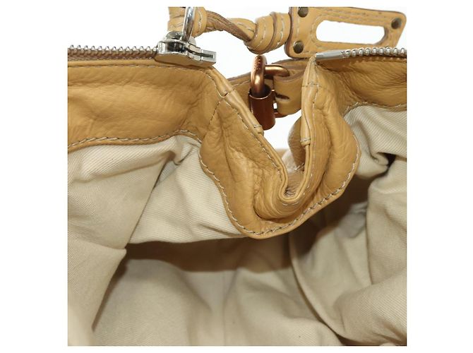 Chloé Sac à main Chloe Paddington en cuir beige or argent - vue 19