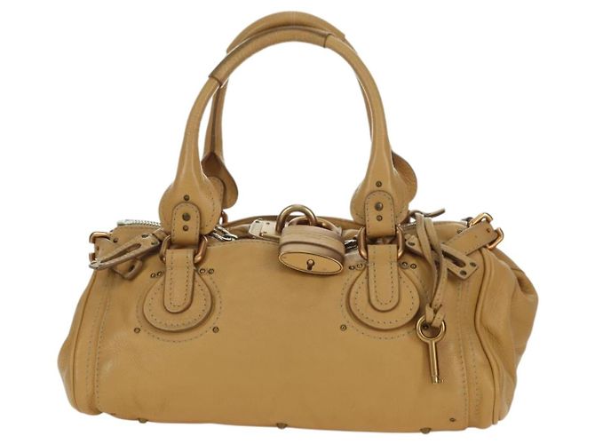 Chloé Sac à main Chloe Paddington en cuir beige or argent - vue 2