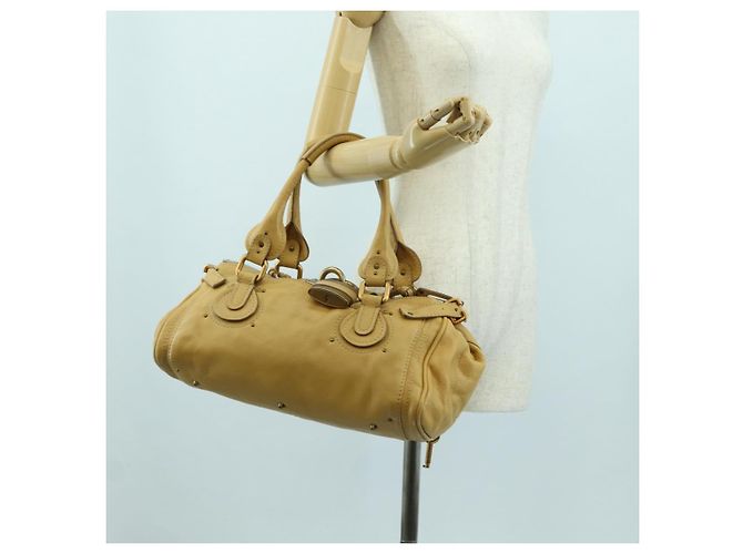 Chloé Sac à main Chloe Paddington en cuir beige or argent - vue 24