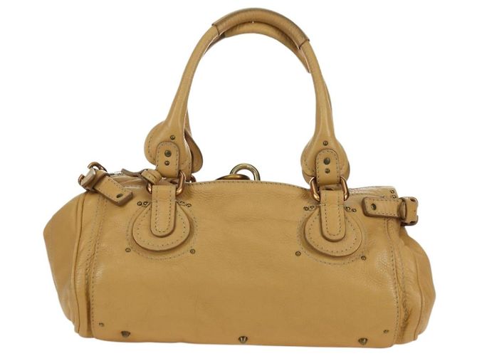 Chloé Sac à main Chloe Paddington en cuir beige or argent - vue 3
