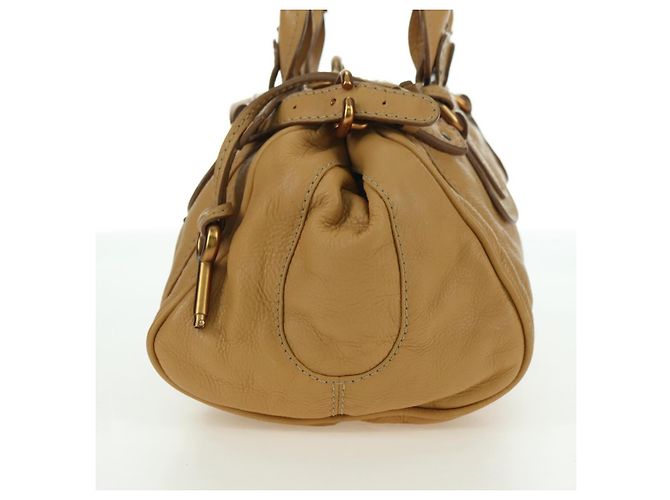Chloé Sac à main Chloe Paddington en cuir beige or argent - vue 4