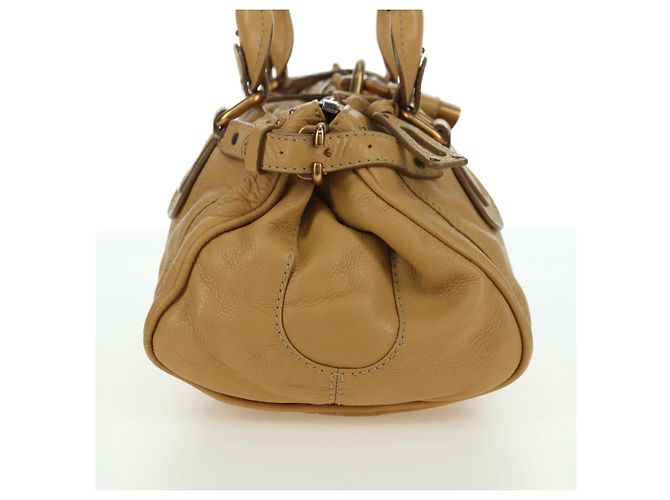 Chloé Sac à main Chloe Paddington en cuir beige or argent - vue 5