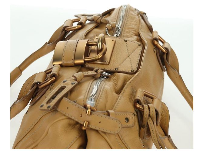 Chloé Sac à main Chloe Paddington en cuir beige or argent - vue 6