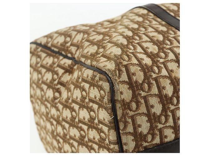 Christian Dior Trotter Canvas Hand Bag Brown Silver - vista 11