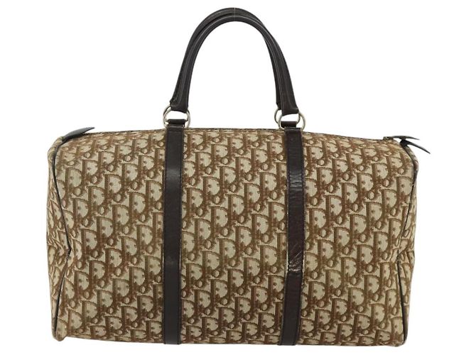 Christian Dior Trotter Canvas Hand Bag Brown Silver - vista 3