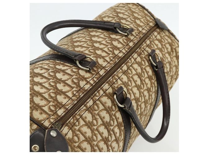 Christian Dior Trotter Canvas Hand Bag Brown Silver - vista 6