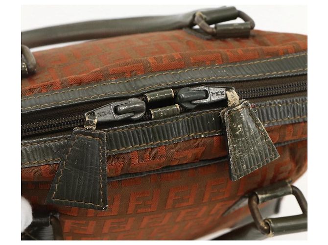 FENDI Zucchino Canvas Hand Bag Brown - vista 10
