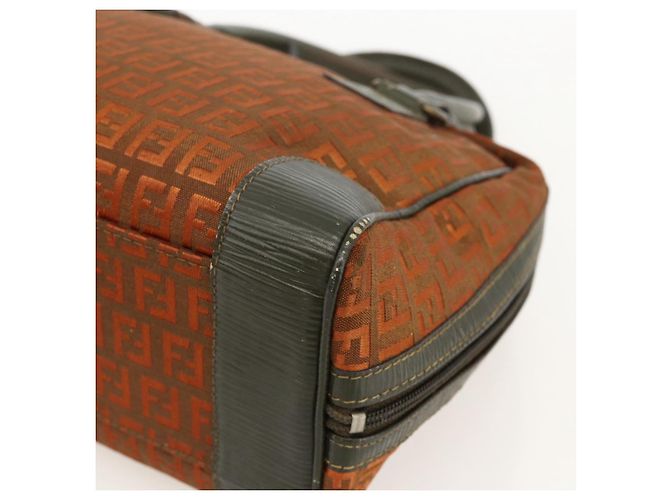 FENDI Zucchino Canvas Hand Bag Brown - vista 14