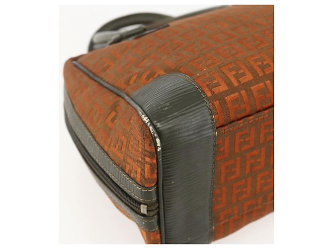 FENDI Zucchino Canvas Hand Bag Brown - vista 15
