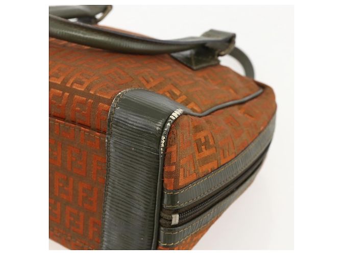 FENDI Zucchino Canvas Hand Bag Brown - vista 16