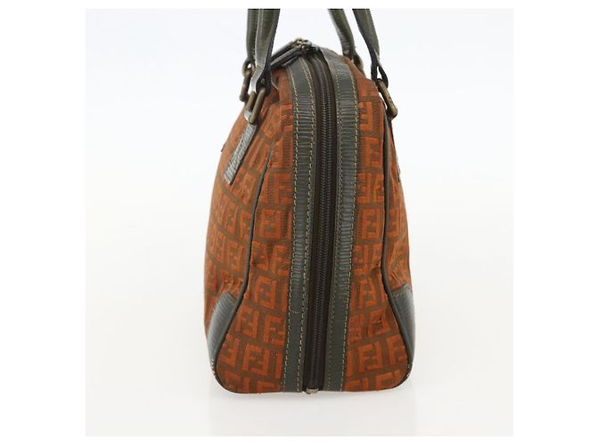 FENDI Zucchino Canvas Hand Bag Brown - vista 4