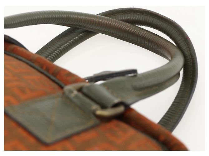 FENDI Zucchino Canvas Hand Bag Brown - vista 8