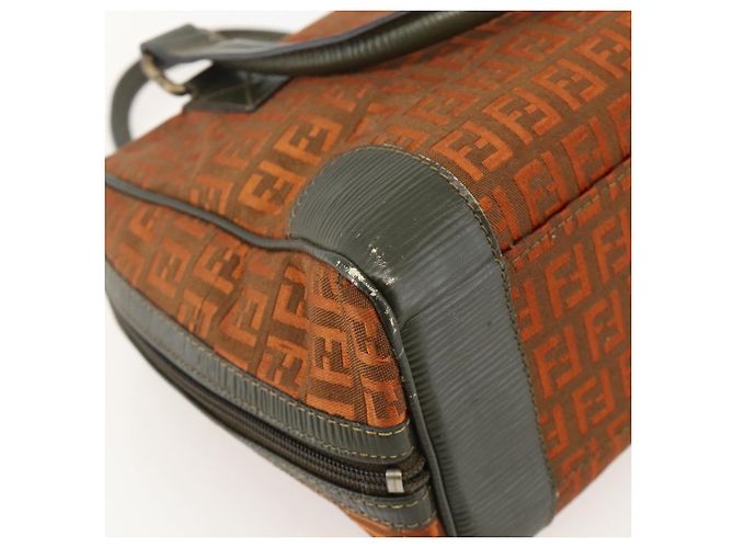 FENDI Zucchino Canvas Hand Bag Brown - vista 9
