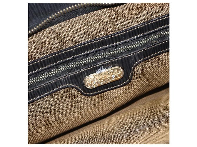 FENDI Zucca Canvas Hand Bag Brown Black - vista 11