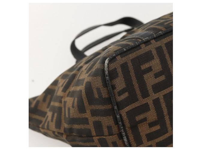 FENDI Zucca Canvas Hand Bag Brown Black - vista 14
