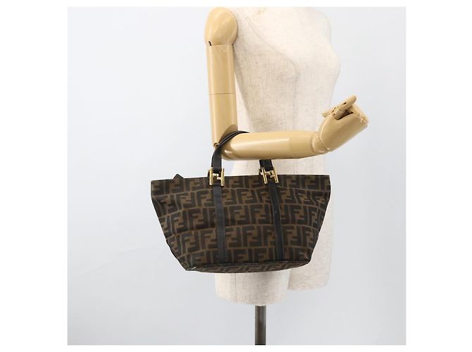 FENDI Zucca Canvas Hand Bag Brown Black - vista 21