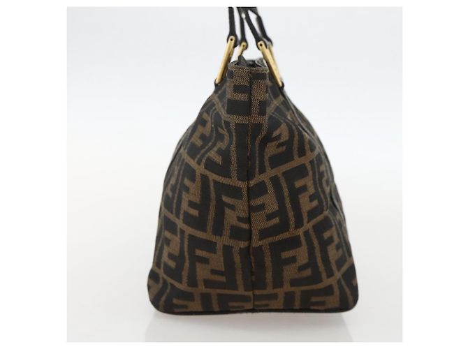 FENDI Zucca Canvas Hand Bag Brown Black - vista 3