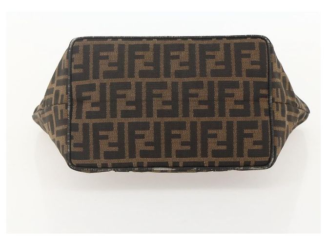 FENDI Zucca Canvas Hand Bag Brown Black - vista 5