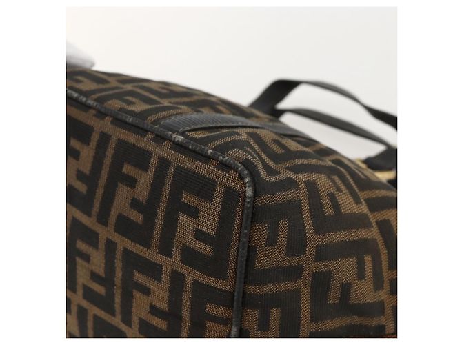 FENDI Zucca Canvas Hand Bag Brown Black - vista 9
