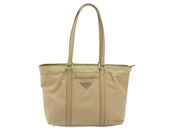 PRADA Tote Bag Nylon Beige Silver - vista 13