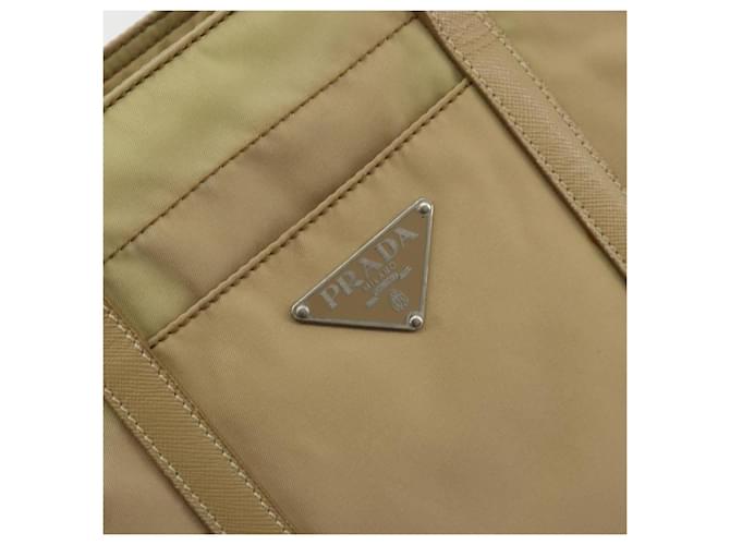 PRADA Tote Bag Nylon Beige Silver - vista 19