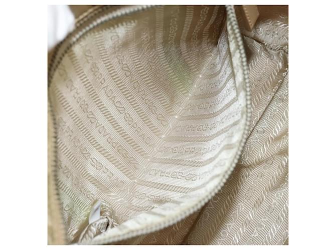 PRADA Tote Bag Nylon Beige Silver - vista 24