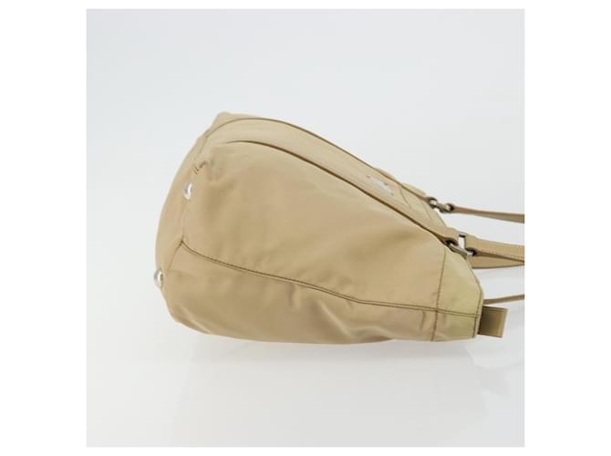 PRADA Tote Bag Nylon Beige Silver - vista 3